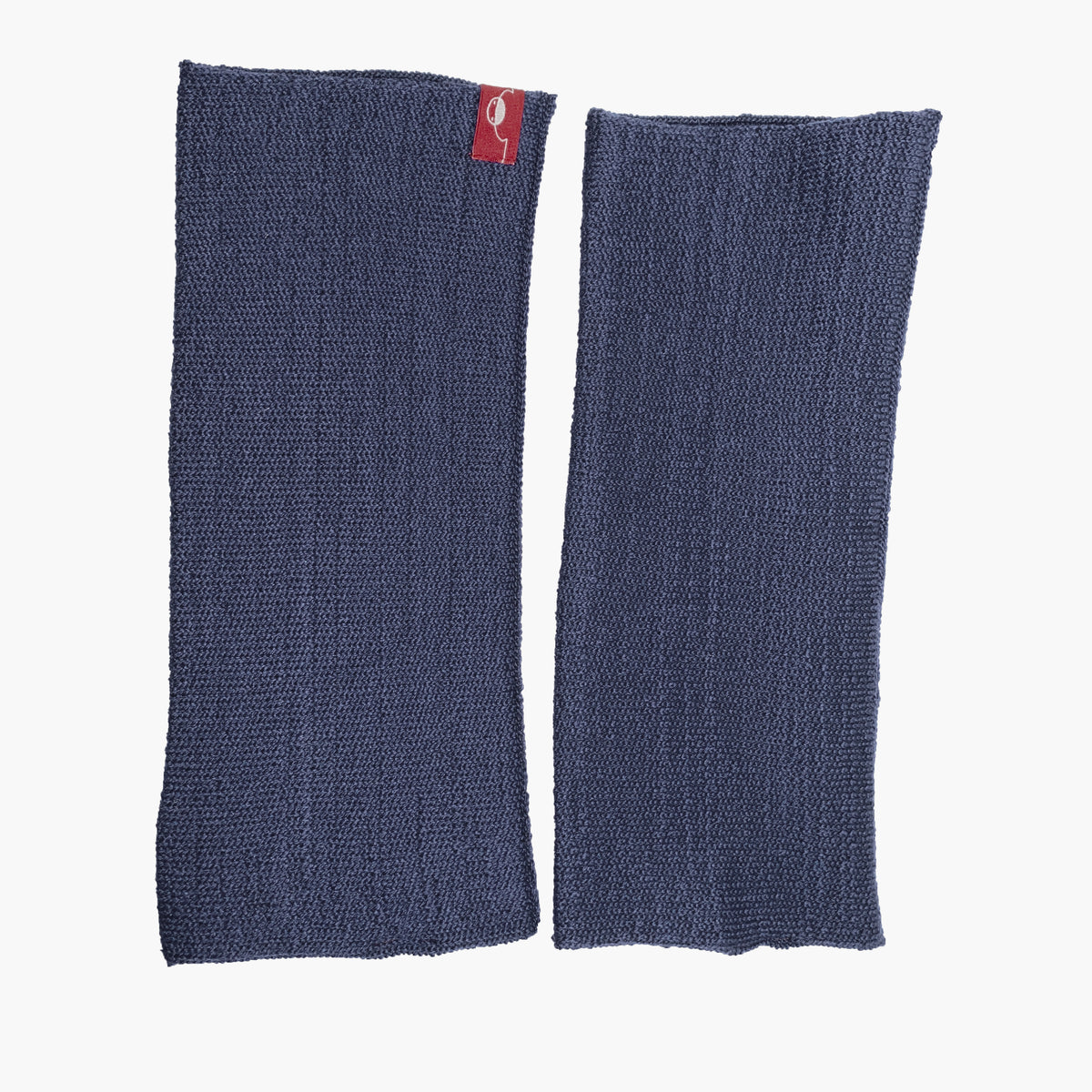 gestrickte Armstulpen extra groß und lang mit Daumenloch  in jeansblau ca 10x25cm