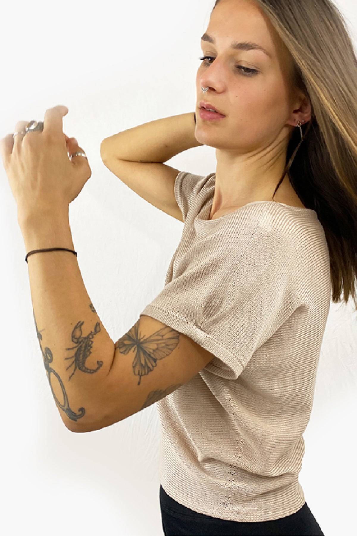Fein gestricktes T-Shirt aus TENCEL™ von vincente mit modernem Design