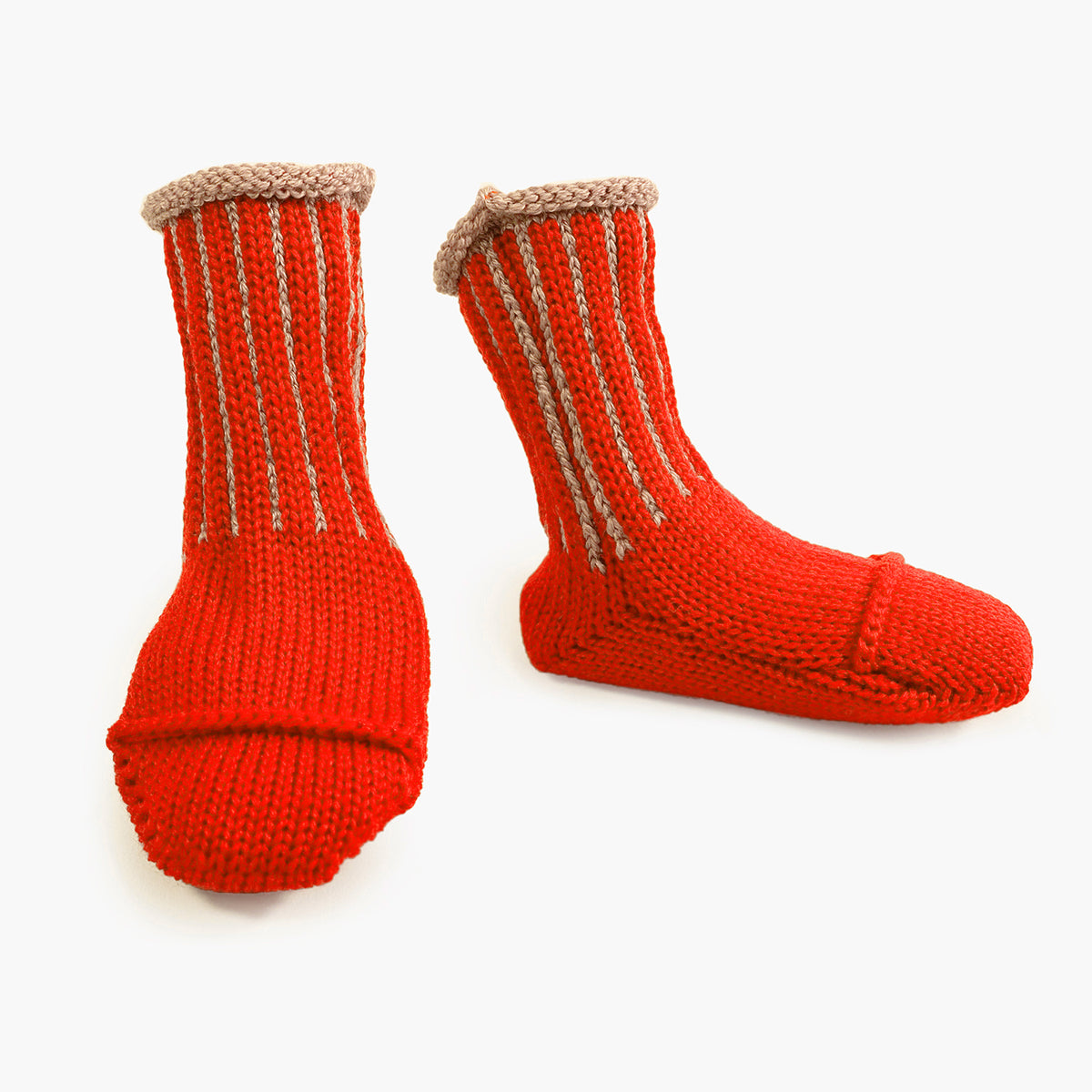 Kuschelweiche rote Babysocken aus 100% Merinowolle von vincente®