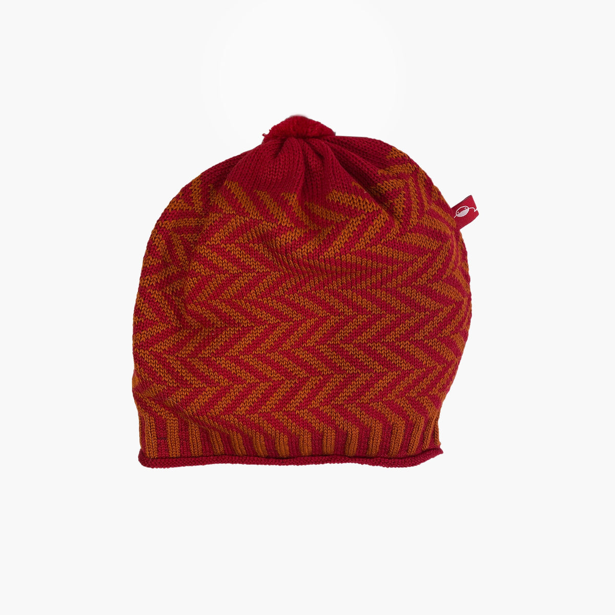 Mütze mit Fischgrätmuster  / 100%Schurwolle (Merino)