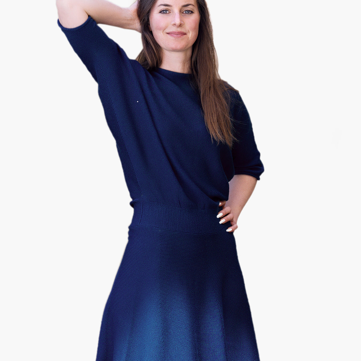 Fledermauskleid aus Merino-Wolle von vincente, in rot