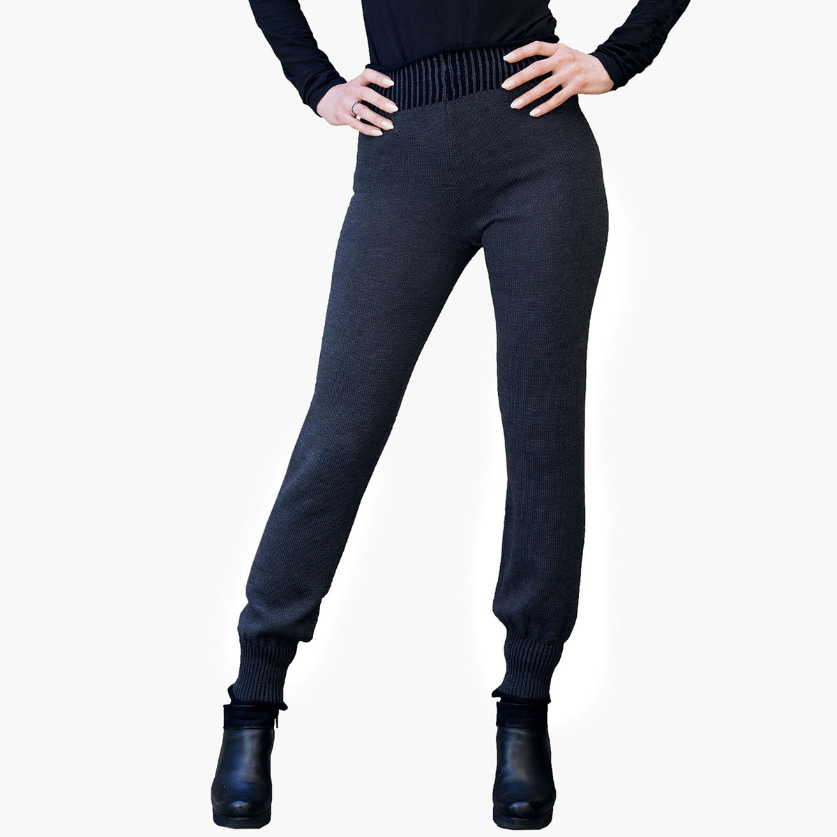 Gestrickte Hose von vincente® aus 100% Merinowolle in knöchellanger Passform