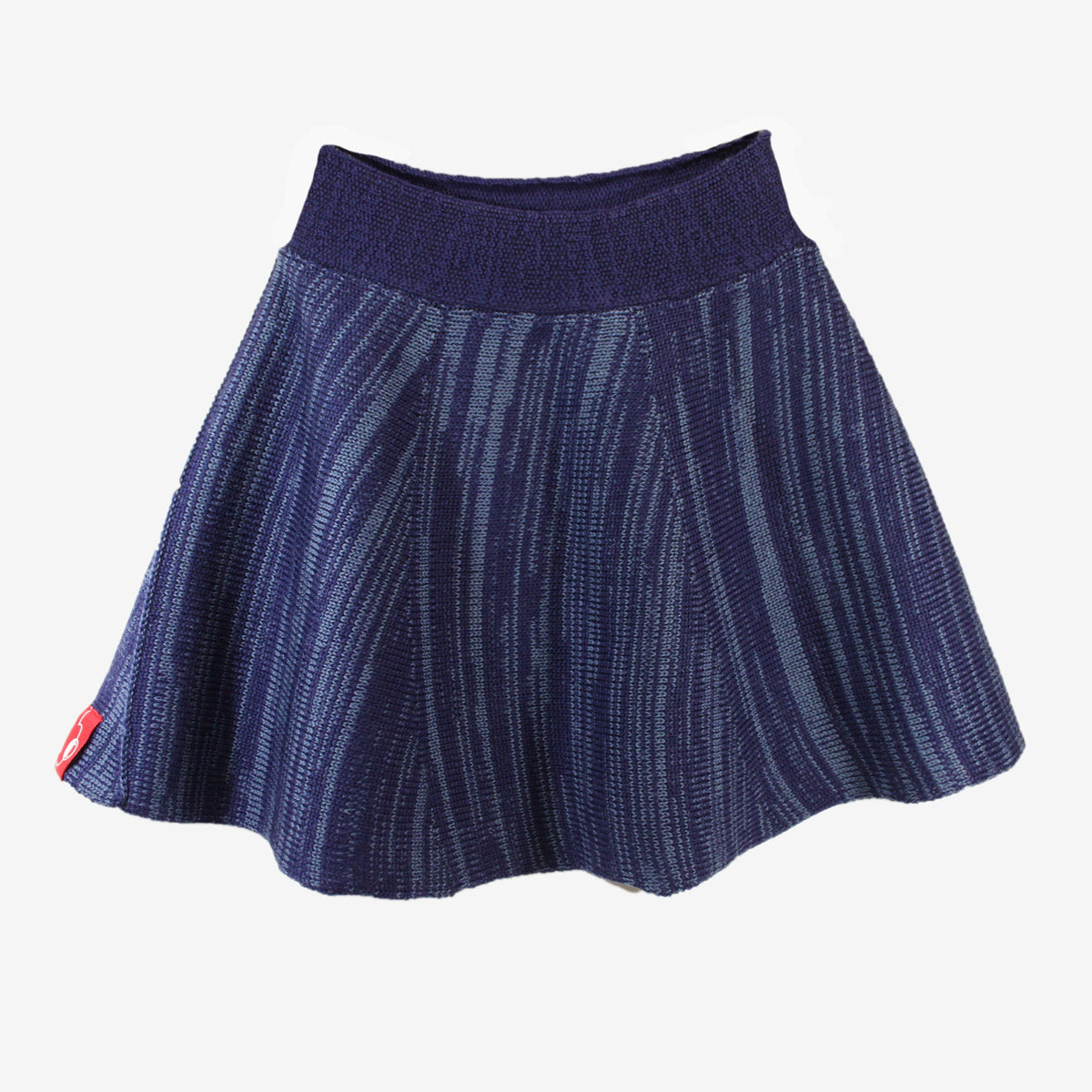 Melierter, ausgestellter Strickrock in Royalblau/Jeansblau
