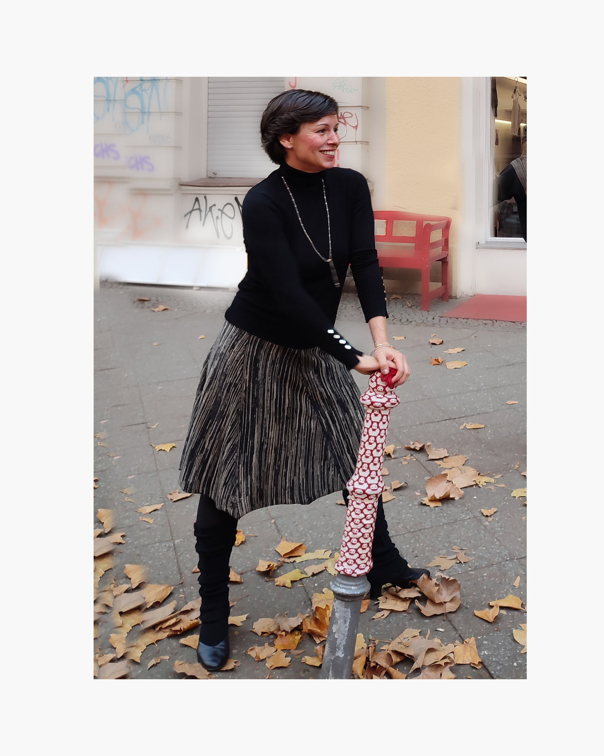 Knie-langer Strickrock aus 100% Merinowolle von vincente